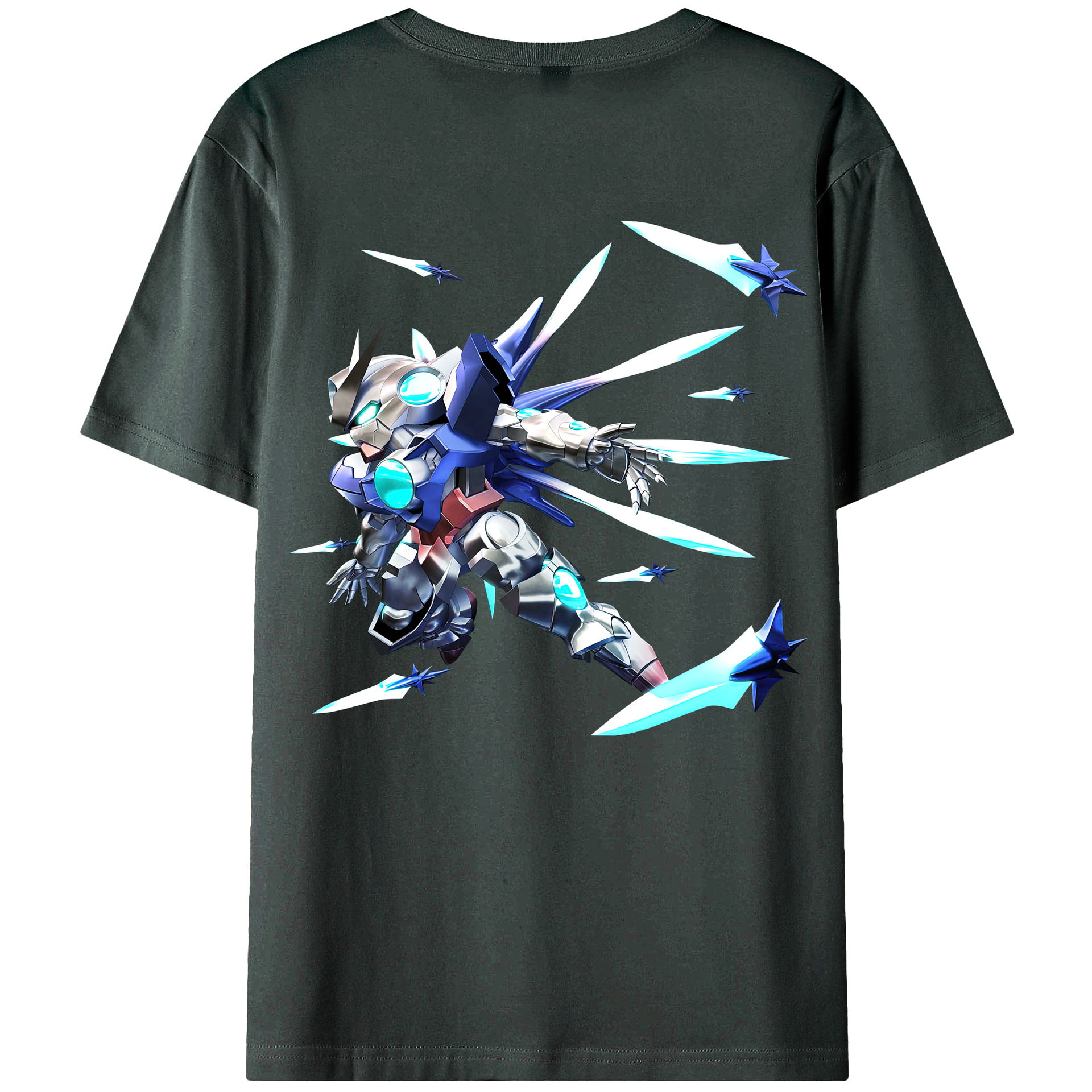 （画像用） 機動戦士ガンダム Mobile Suit Gundam 綿100％ メンズ半袖Tシャツ（バックプリント） 通気性